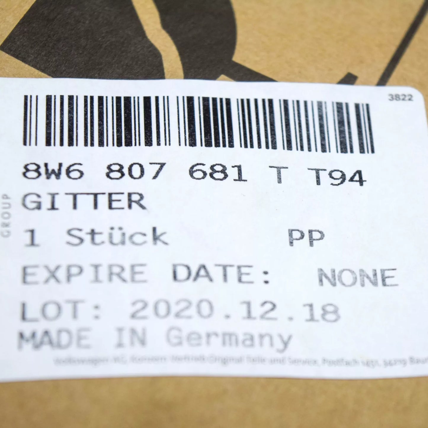 NEW AUDI A5 CABRIO 8W6 FRONT BUMPER LEFT UPPER GRILLE S-LINE 8W6807681TT94