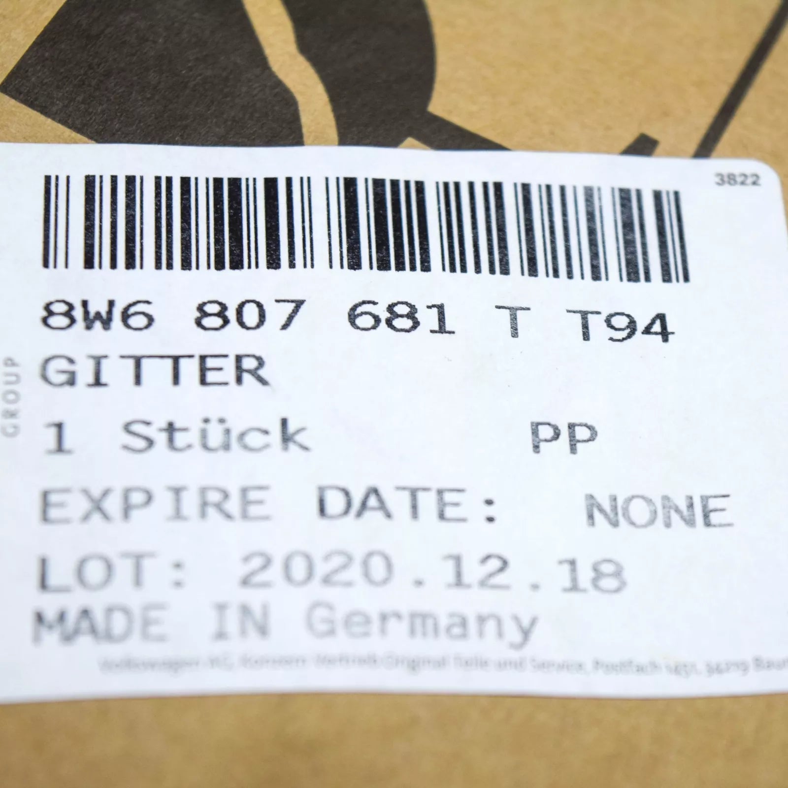 NEW AUDI A5 CABRIO 8W6 FRONT BUMPER LEFT UPPER GRILLE S-LINE 8W6807681TT94