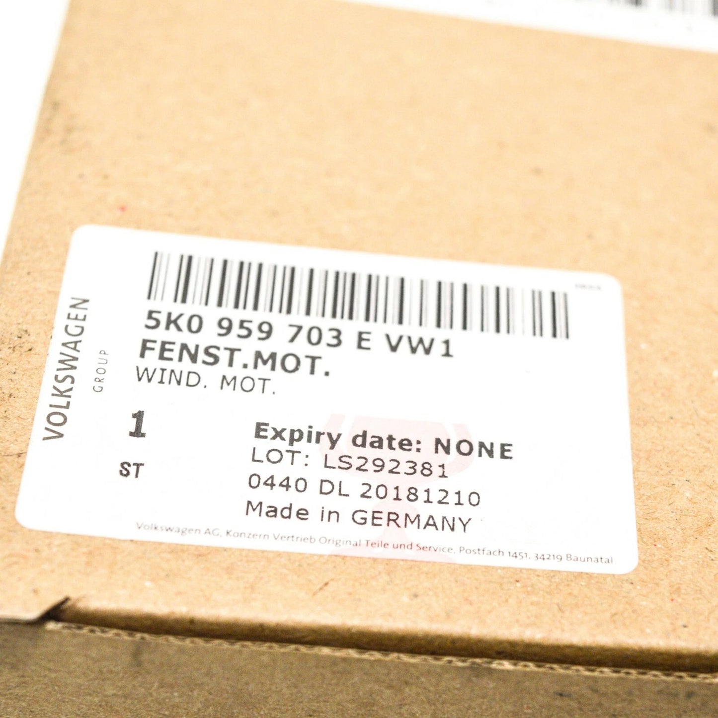 NEW VW GOLF PLUS MK5 REAR LEFT DOOR WINDOW MOTOR 5K0959703EVW1 ORIGINAL