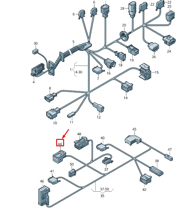 NEW VW TOUAREG 7P MK2 FRONT DOOR WIRING FLAT CONTACT HOUSING 1K0972776
