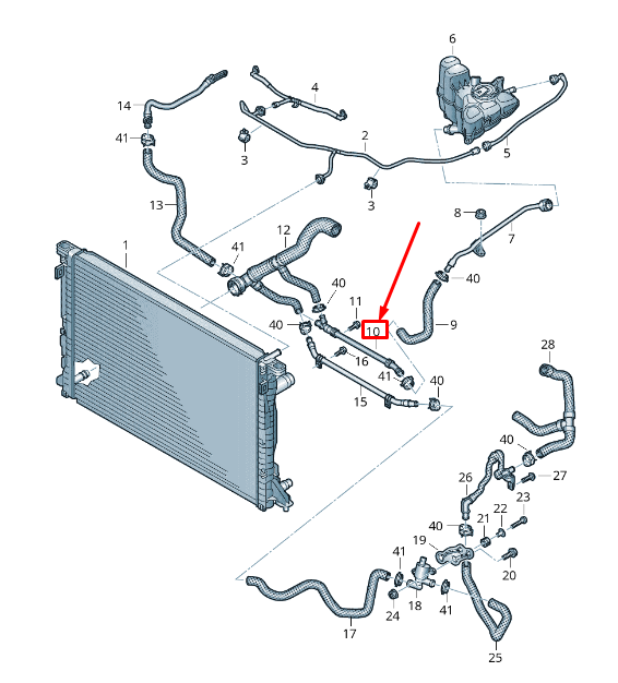 NEW AUDI A8 4N ENGINE COOLANT PIPE 4N0121507C ORIGINAL