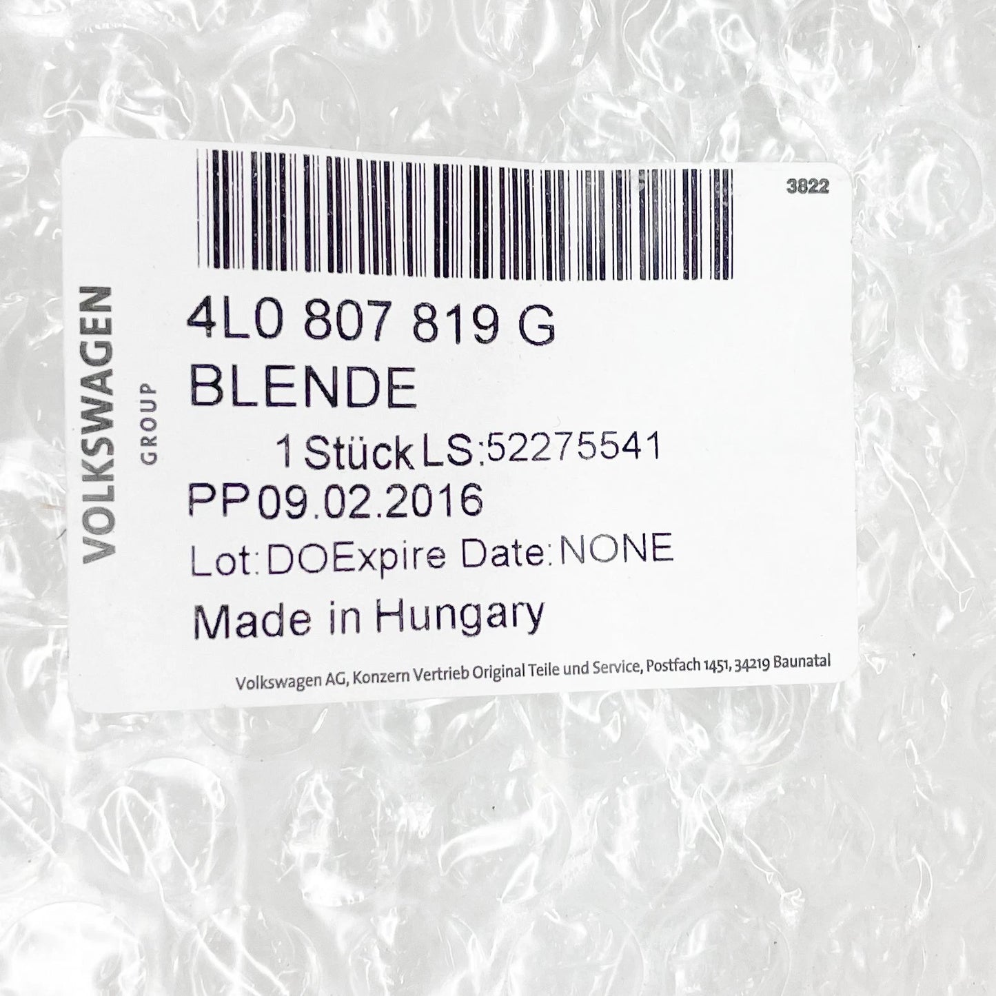 NEW AUDI Q7 4L REAR BUMPER TOWBAR COVER TRIM 4L0807819G ORIGINAL