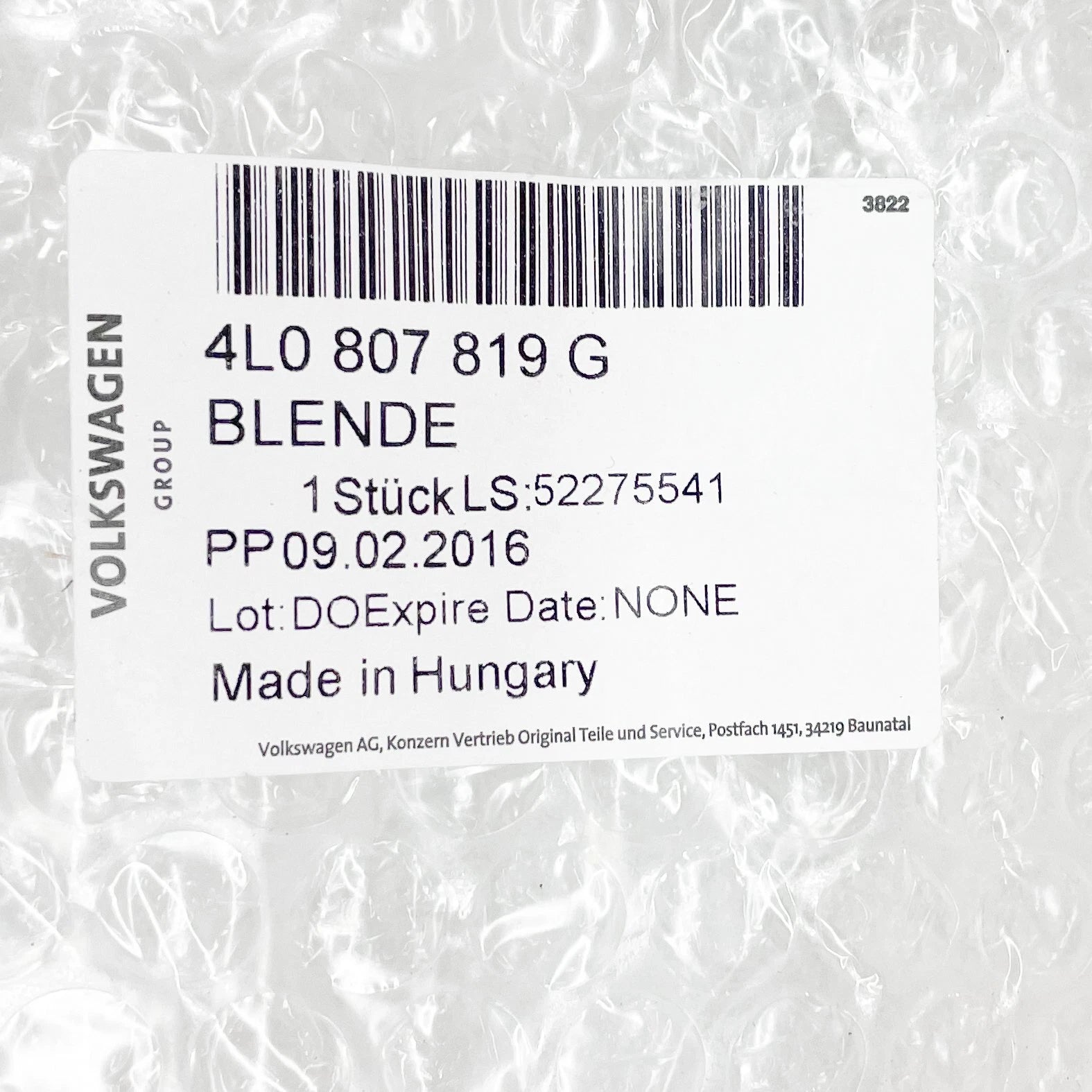 NEW AUDI Q7 4L REAR BUMPER TOWBAR COVER TRIM 4L0807819G ORIGINAL