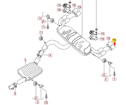 NEW VW GOLF VII 5G1 REAR EXHAUST TAILPIPE COVER TRIM 5G0253825D ORIGINAL