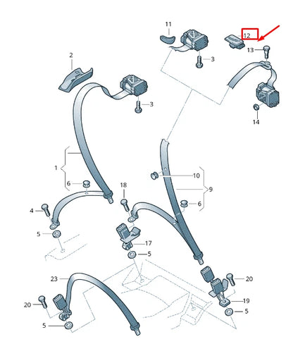 NEW AUDI A7 SPORTBACK 4G REAR SEAT BELT RETRACTOR COVER 8K0857763U65