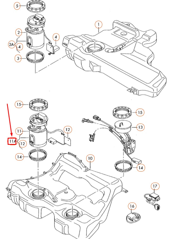 NEW AUDI TT 8J IN-TANK FUEL PUMP 8J0919051F ORIGINAL