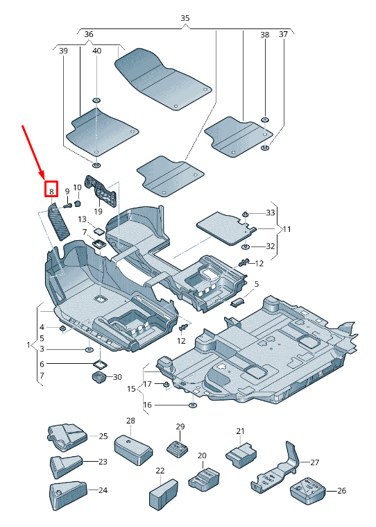 NEW AUDI Q7 4M FOOTREST COVER LHD 4M2864778A SF3 4M2864778ASF3 ORIGINAL