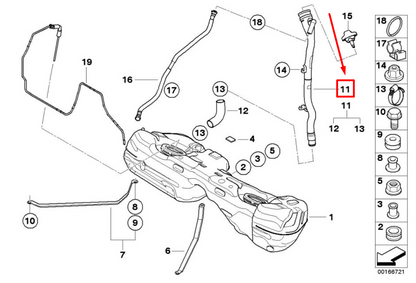 new bmw 1 cabrio e88 fuel filler hose 16116768785 6768785 original