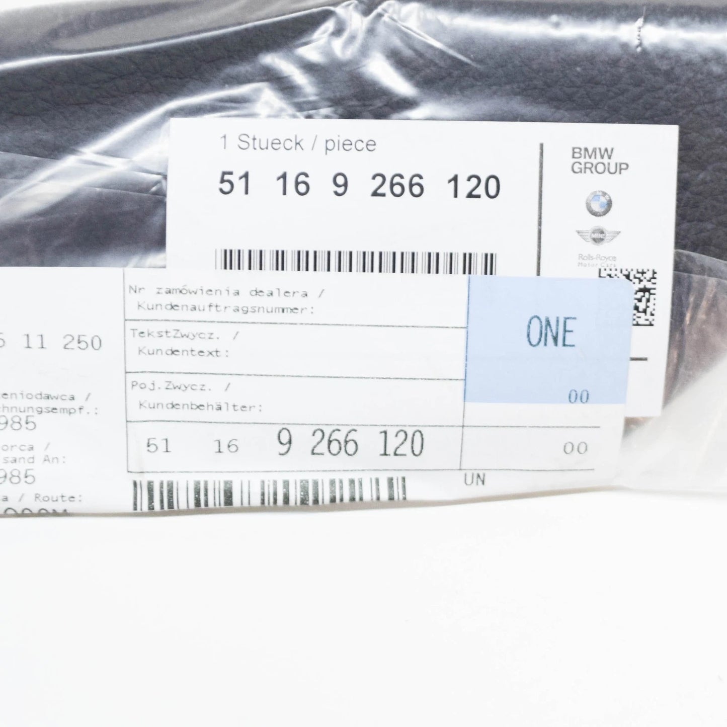 NEW BMW 1 F20 CENTRE CONSOLE KNEEPAD 51169266120 9266120 ORIGINAL