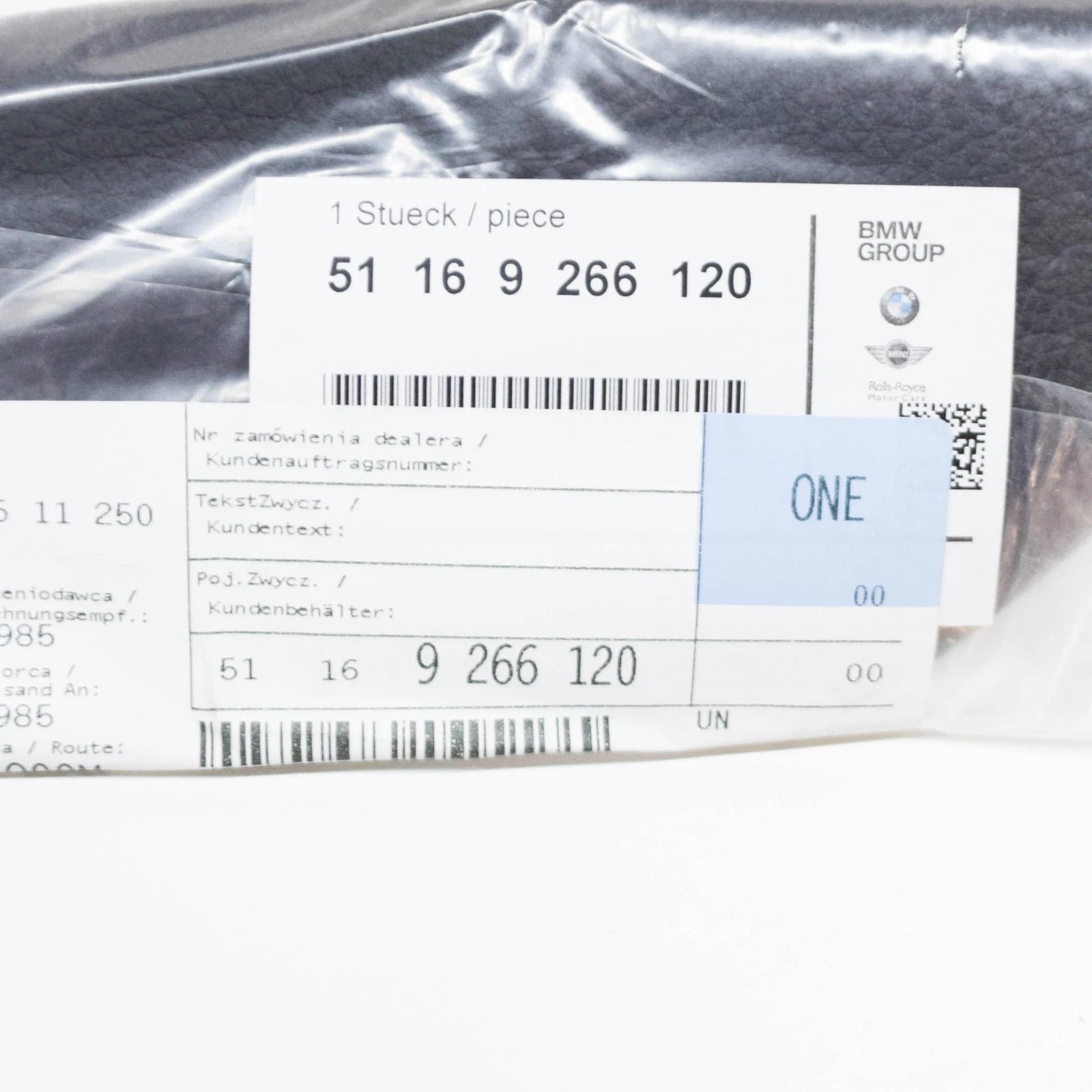 NEW BMW 1 F20 CENTRE CONSOLE KNEEPAD 51169266120 9266120 ORIGINAL