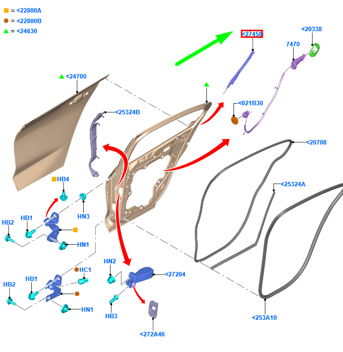 new ford focus mk4 rear right door protection shield 2402891 original