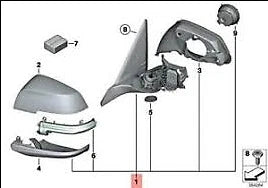 NEW BMW 3 F30 FRONT LEFT SIDE MIRROR SHADOW LINE LHD 51167345677 7345677