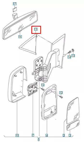 NEW VOLKSWAGEN CRAFTER MK1 2E FRONT RIGHT MIRROR CORNER TRIM 2E0857568 ORIGINAL