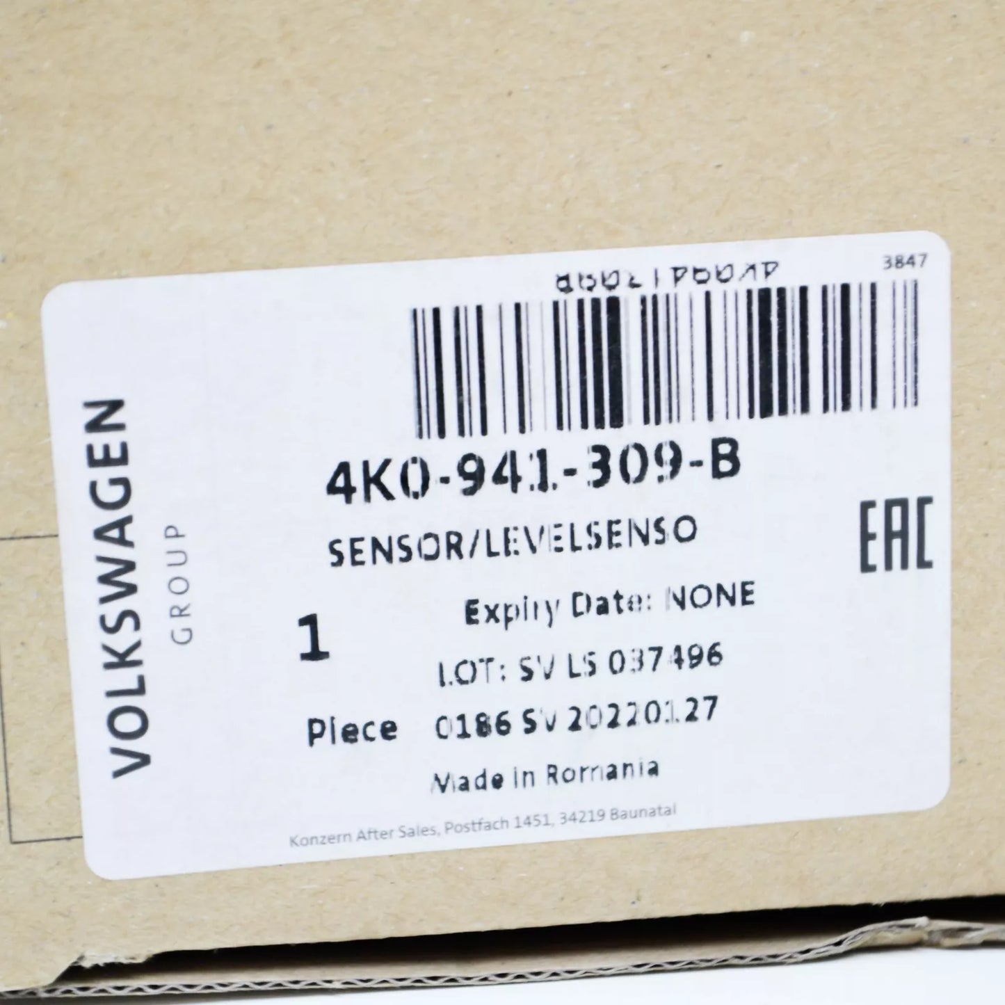 NEW AUDI A6 C8 REAR LEFT HEADLIGHT LEVEL SENSOR 4K0941309B