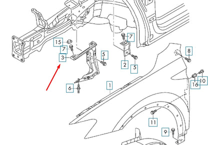 NEW VOLKSWAGEN TIGUAN AD MK2 FRONT RIGHT WING FENDER BRACKET 5NA821136B