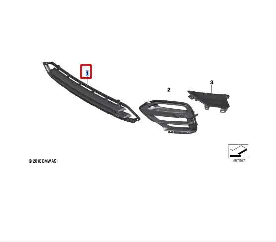 NEW BMW X4 G02 FRONT BUMPER LOWER CENTER GRILLE 51117418728 7418728