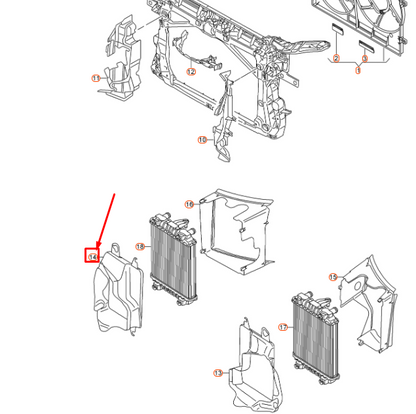 NEW AUDI A3 8V ADDITIONAL COOLER FRONT RIGHT AIR GUIDE 8V0121674 ORIGINAL