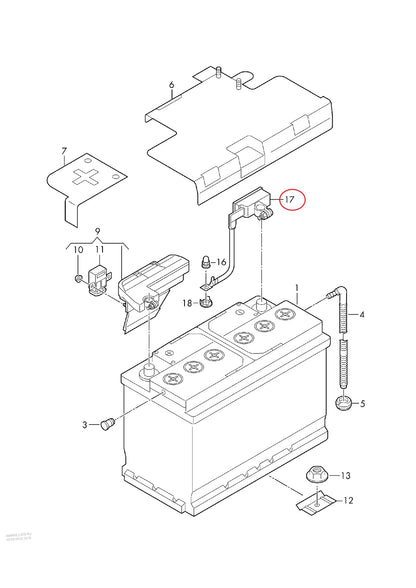 NEW AUDI Q5 8R NEGATIVE BATTERY CABLE 8R0915181B ORIGINAL