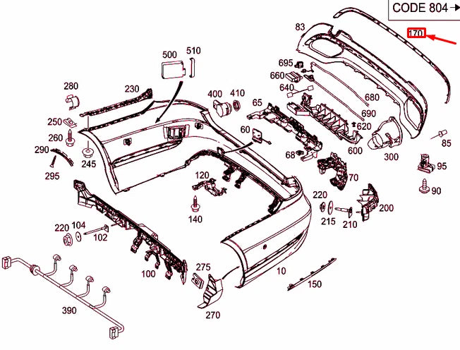 NEW MERCEDES-BENZ E W212 REAR BUMPER LOWER MOULDING A2128850400 ORIGINAL