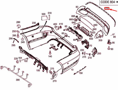 NEW MERCEDES-BENZ E W212 REAR BUMPER LOWER MOULDING A2128850400 ORIGINAL