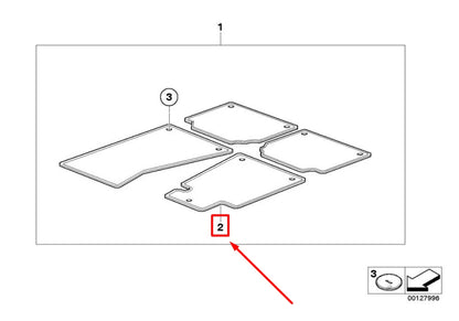 NEW BMW 5 E60 FRONT LEFT FLOOR MAT 51479117175 9117175 ORIGINAL