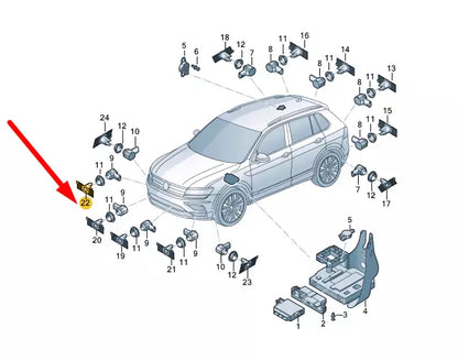 NEW VW TIGUAN AD MK2 FRONT RIGHT PARK SENSOR BRACKET 5NA919494D ORIGINAL