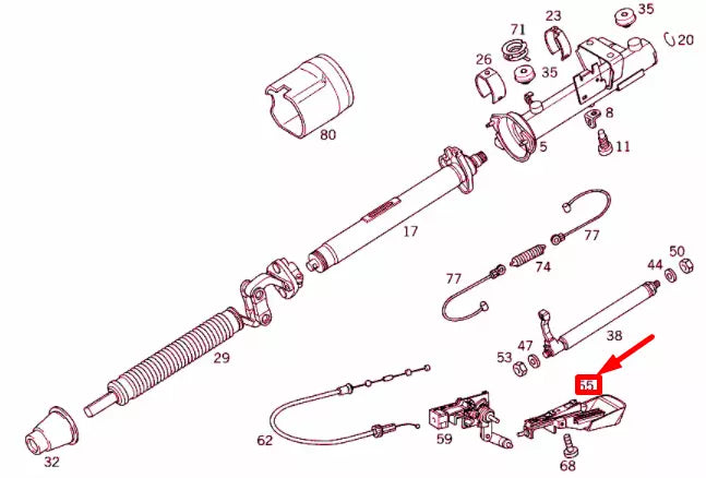 NEW MB SLK R170 STEERING COLUMN HANDLE A1704600069