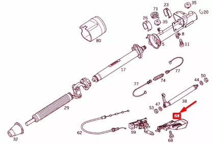 NEW MB SLK R170 STEERING COLUMN HANDLE A1704600069