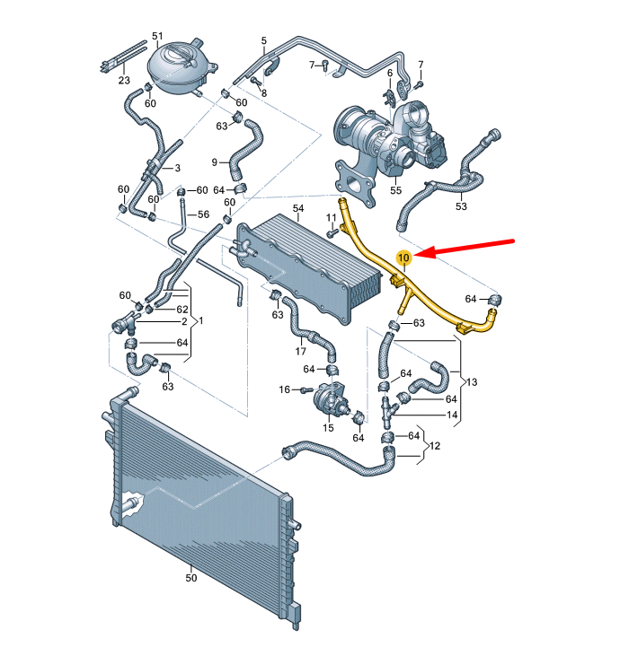 NEW VOLKSWAGEN BEETLE A5 COOLANT PIPE 04E121070AP ORIGINAL