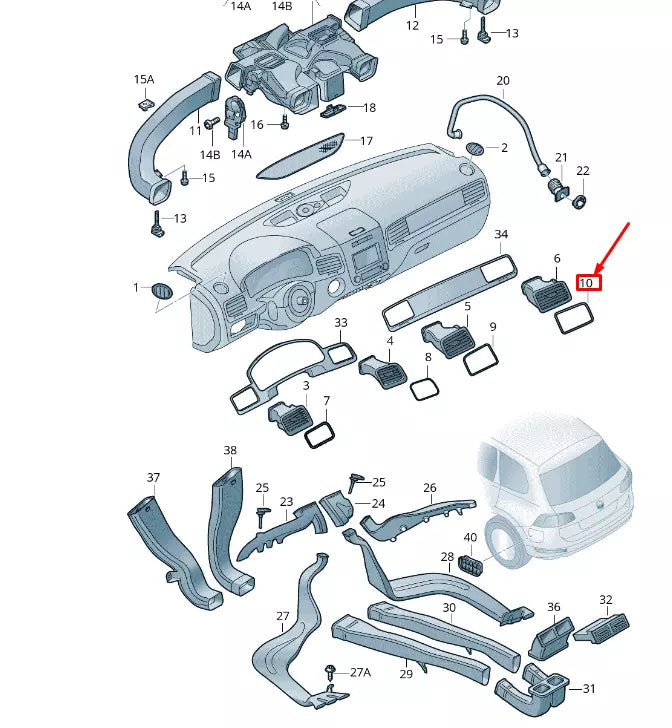 NEW VW TOUAREG 7P MK2 DASHBOARD RIGHT AIR VENT TRIM RHD 7P28195743Q7