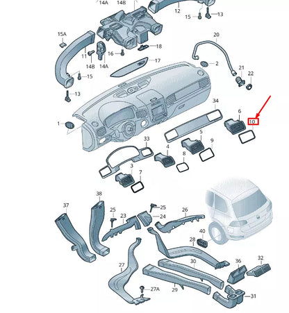 NEW VW TOUAREG 7P MK2 DASHBOARD RIGHT AIR VENT TRIM RHD 7P28195743Q7