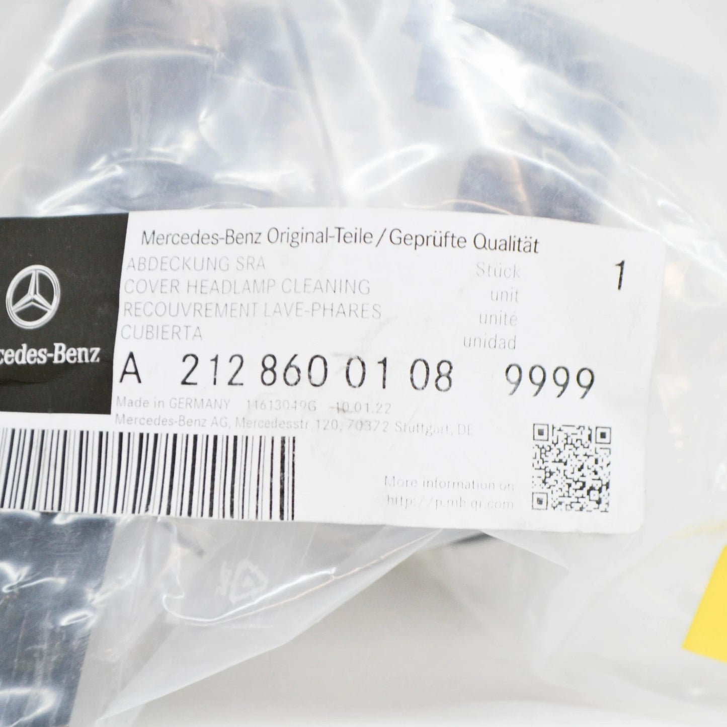 NEW MB E-CLASS W212 LEFT HEADLIGHT WASHER COVER A21286001089999 2013 ORIGINAL