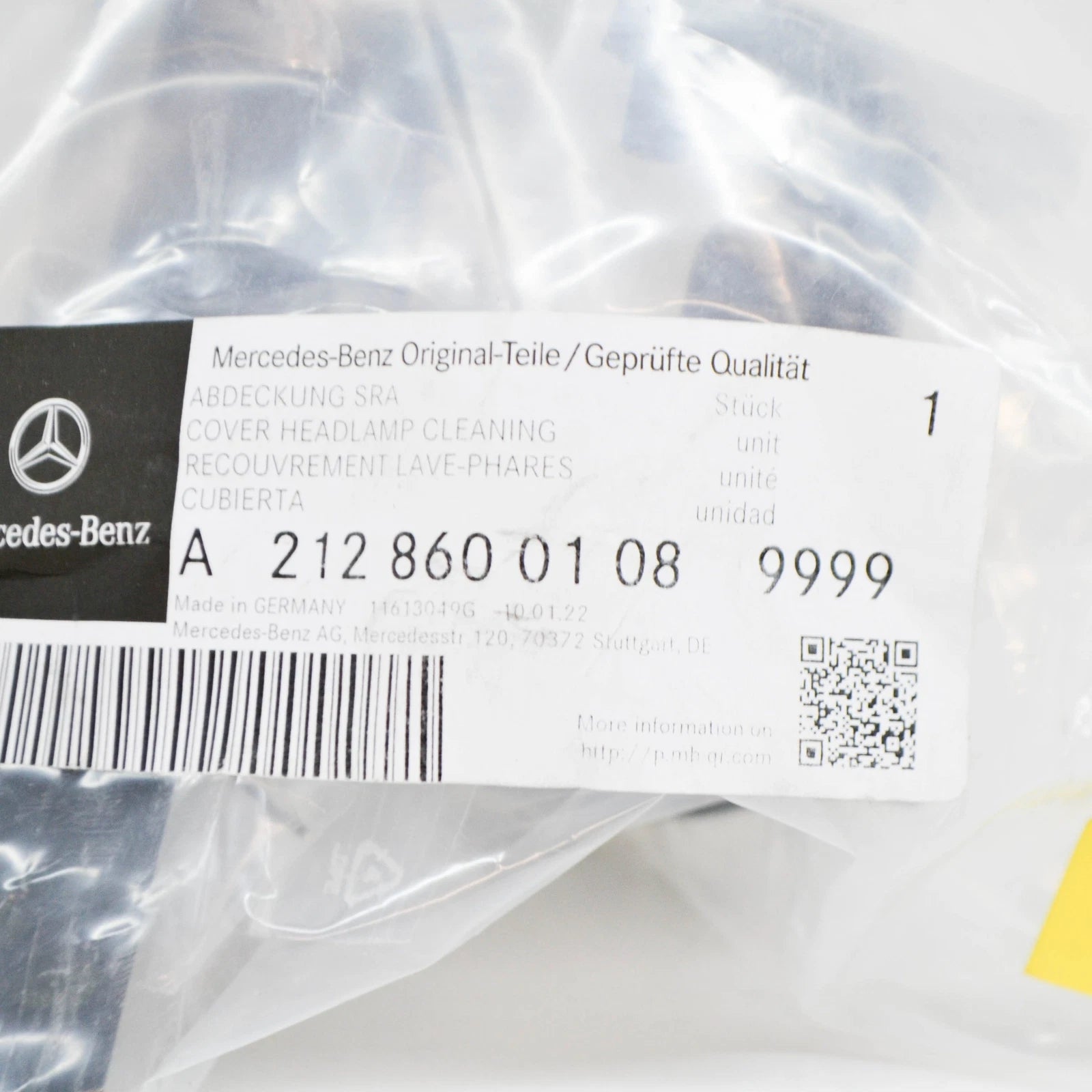 NEW MB E-CLASS W212 LEFT HEADLIGHT WASHER COVER A21286001089999 2013 ORIGINAL