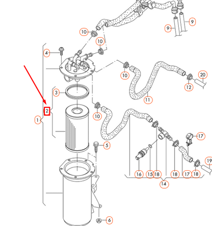 new volkswagen caddy 2k fuel filter element with gasket 3c0127434a original