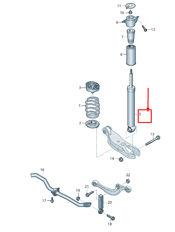 new audi a4 avant b9 rear gas shock absorber 8w0513035ar original