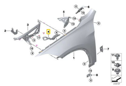 NEW BMW X2 F39 LEFT GAS SPRING BRACKET 41007956399 ORIGINAL