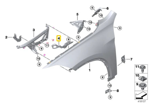 NEW BMW X2 F39 LEFT GAS SPRING BRACKET 41007956399 ORIGINAL