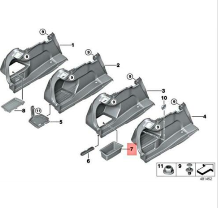 new bmw 3 f30 rear luggage deep storage tray 51477245911 original