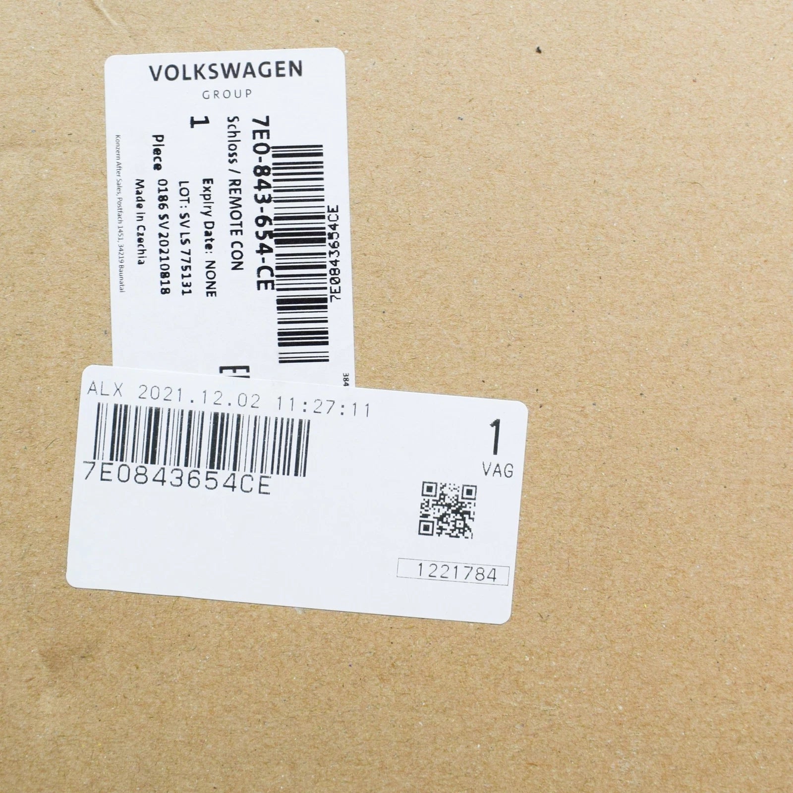 NEW VW TRANSPORTER T5 RIGHT SIDE SLIDING REMOTE CONTROL LOCK 7E0843654CE