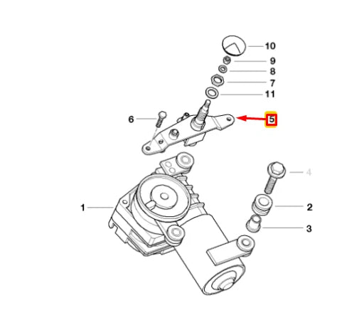NEW BMW 5 TOURING E39 REAR WIPER BLADE BEARING AXLE 61627067893 ORIGINAL