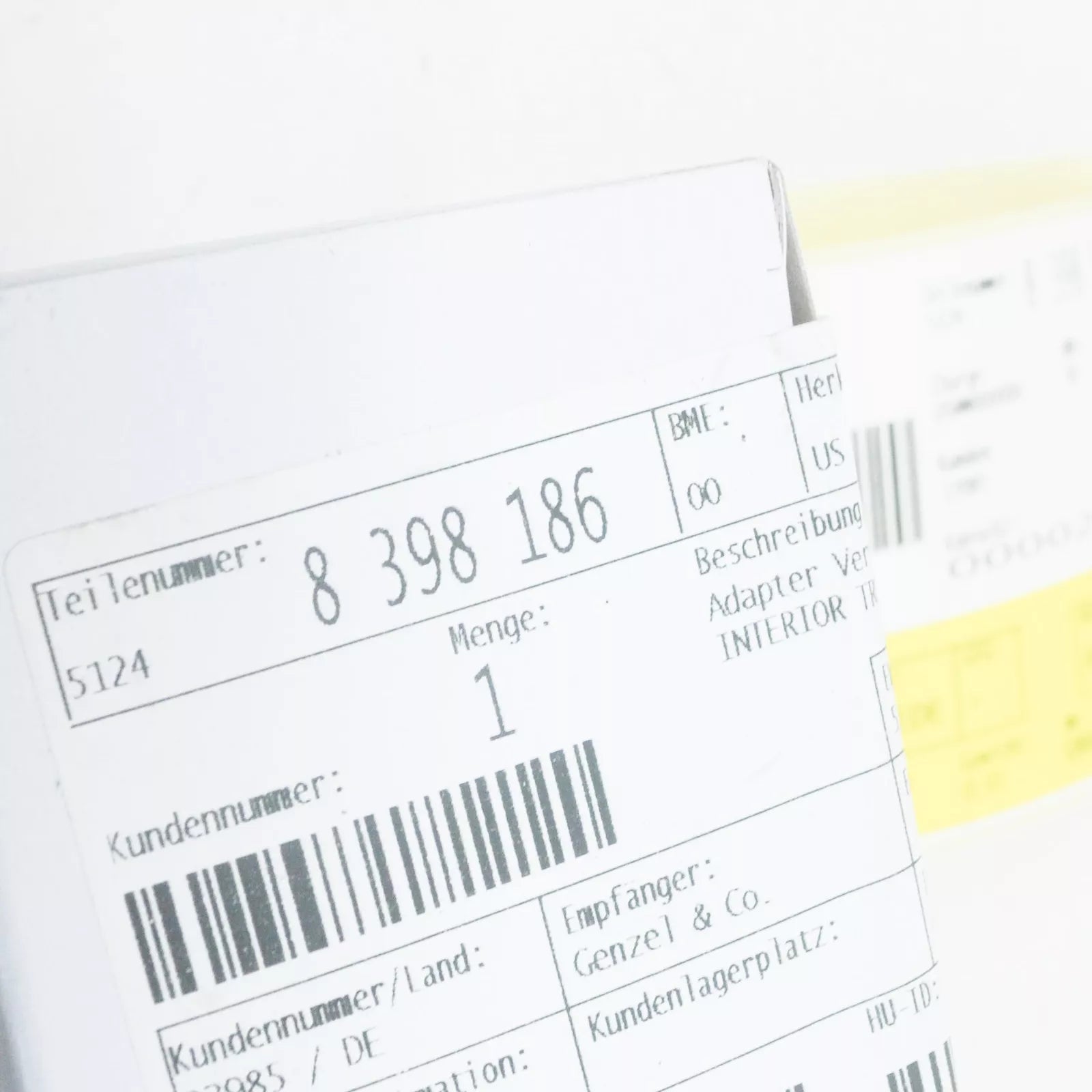 NEW BMW Z3 E36 TRUNK LID LOCK ADAPTER 51248398186 ORIGINAL