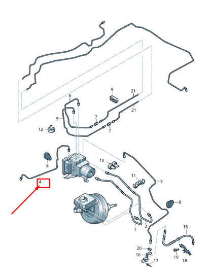 new audi a8 4h brake pipe from hydraulics to brake hose lhd 4h1614724c original