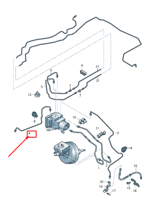 new audi a8 4h brake pipe from hydraulics to brake hose lhd 4h1614724c original