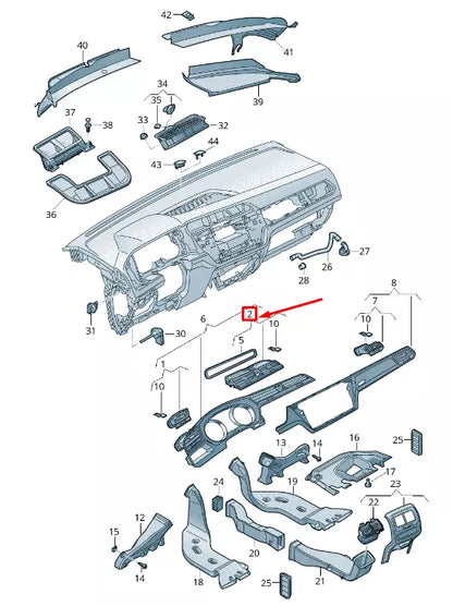 NEW VW TOURAN 5T CENTRE DASHBOARD AIR VENT RHD 5TC819110ICX