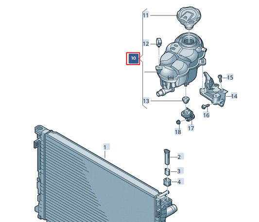 NEW AUDI A8 4N COOLANT EXPANSION TANK 4N0121405AF
