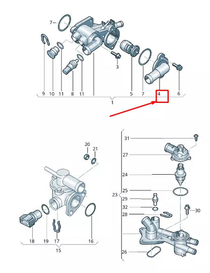NEW VOLKSWAGEN POLO 9N THERMOSTAT HOUSING 032121121G