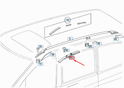 NEW MB VITO W639 ROOF FRONT RIGHT GARNISH MOULDING A63969065629E80 ORIGINAL