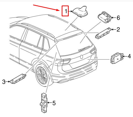 NEW VW TOURAN 5T ROOF ANTENNA 5Q0035507AA 5FQ 5Q0035507AA5FQ ORIGINAL