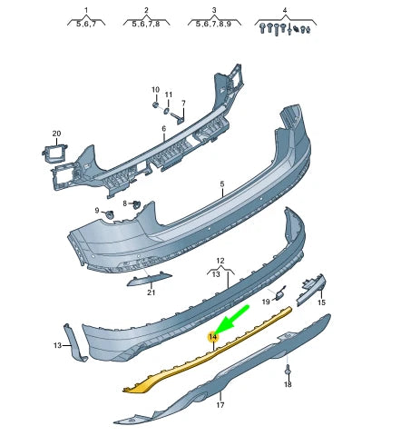 NEW AUDI Q2 REAR BUMPER LEFT TRIM 81A853841TB2