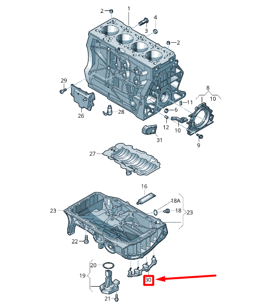 new volkswagen arteon 3h7 crankcase housing bungs 04e103033d original